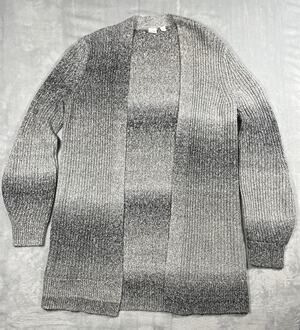 GAP Womens Small Gray Ombre Long Sleeve Thigh-Length Open Cardigan Lagenlook